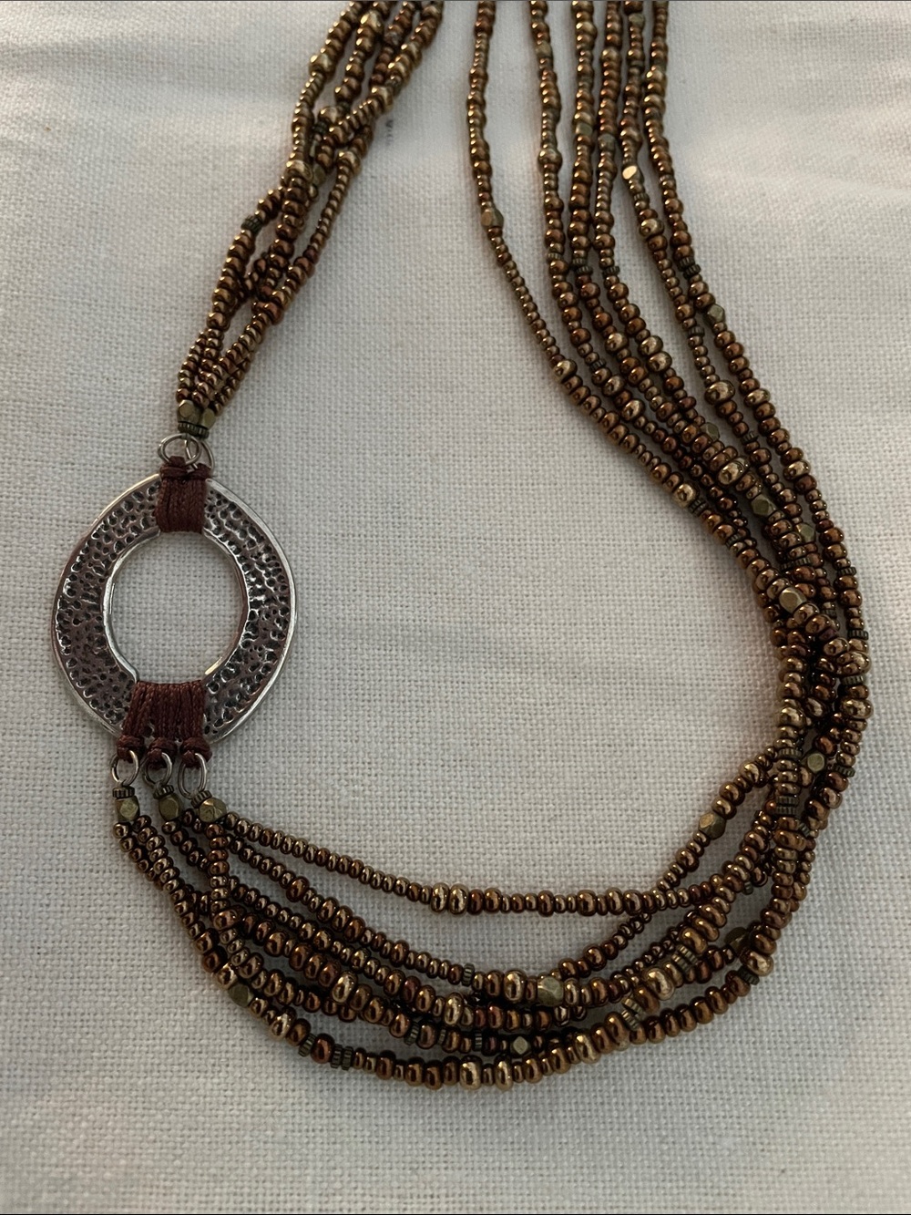 Silpada Sterling Silver Pendant w/ Bronze & Copper Beads
